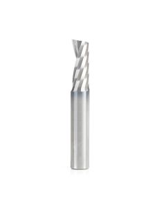 Amana tool 51844 CNC SC Spiral O Single Flute, Aluminum Cutting 3/8 D x 7/8 CH x 3/8 SHK x 2-1/2 Inch Long Up-Cut Router Bit with Mirror Finish
