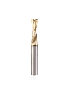 Amana tool 51856-Z CNC, SC Spiral Double O Flute, ZrN Coated Aluminum Cutting 1/4 D x 5/8 CH x 1/4 SHK x 2 Inch Long Up-Cut Router Bit with Mirror Finish