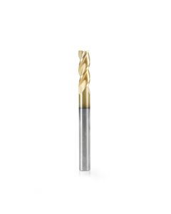 Amana tool 51866-Z CNC Square End Mil, Aluminum Cutting 1/4 D x 3/4 CH x 1/4 SHK x 2-1/2 Inch Long x 3 Flute SC ZrN Coated Up-Cut Router Bit