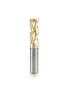Amana tool 51870-Z CNC Square End Mil, Aluminum Cutting 1/2 D x 1-1/4 CH x 1/2 SHK x 3 Inch Long x 3 Flute SC ZrN Coated Up-Cut Router Bit