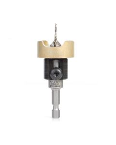 Amana tool 55156 Carbide Tipped 82 Degree Countersink with Tapered Dril and Adjustable Depth Stop with No-Thrust BB, 3/8 D x 5/64 Dril D x 1/4 Inch Quick Release Hex SHK