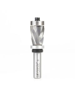 Amana tool 57178 Solid Carbide (Brazed to Steel Shank) Spiral Flush Trim Compression 7/8 D x 1-1/8 CH x 1/2 Inch SHK w/ Upper and Lower Bal Bearing Router Bit