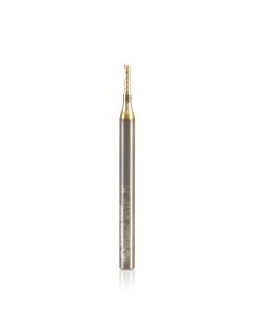 Amana tool 57340-Z SC Spiral O Single Flute, Improved Surface Finish Aluminum Cutting 1/16 D x 3/16 CH x 1/8 SHK x 1-1/2 Inch Long Up-Cut ZrN Coated Router Bit with Mirror Finish