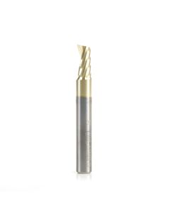 Amana tool 57342-Z SC Spiral O Single Flute, Improved Surface Finish Aluminum Cutting 1/4 D x 1/2 CH x 1/4 SHK x 2 Inch Long Up-Cut ZrN Coated Router Bit with Mirror Finish