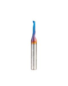 Amana tool 57360-K CNC Spektra Coated SC Spiral O Single Flute, Improved Surface Finish Plastic Cutting 1/8 D x 1/2 CH x 1/4 SHK x 2 Inch Long Up-Cut Router Bit with Mirror Finish