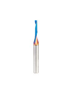 Amana tool 57361-K CNC Spektra Coated SC Spiral O Single Flute, Improved Surface Finish Plastic Cutting 1/8 D x 3/4 CH x 1/4 SHK x 2-1/2 Inch Long Up-Cut Router Bit with Mirror Finish