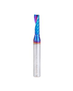Amana tool 57366-K, CNC Spektra Coated SC Spiral O Single Flute, Improved Surface Finish Plastic Cutting 3/16 D x 5/8 CH x 1/4 SHK x 2 Inch Long Up-Cut Router Bit with Mirror Finish