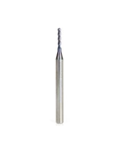 Amana 51759 AlTiN Coated CNC Steel, Stainless Steel & Composite Ball End Mini Mill 0.055 Dia x 0.267 x 1/8 Shank