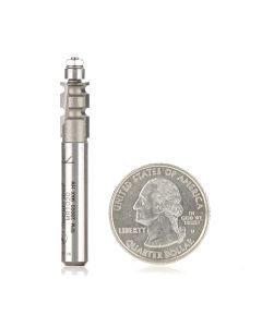 Amana MR1020 Carbide Tipped Miniature Double Beading .039 Radius x 17/64 Dia x 11/32 x 1/4 Inch Shank with Mini 3/16 Dia Lower Ball Bearing
