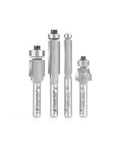 Amana tool AMS-105 4-Pc Flush Trim with Bal Bearing Colection Colection, 1/4 Inch Shank