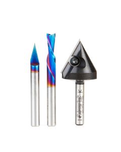 Amana tool AMS-113 3-Pc CNC Starter Router Bit Pack