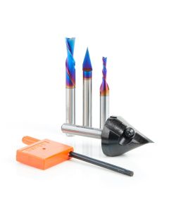 Amana tool AMS-155 Brian Choice CNC Router Bit Starter 4-Pc Pack, 1/4 Inch Shank