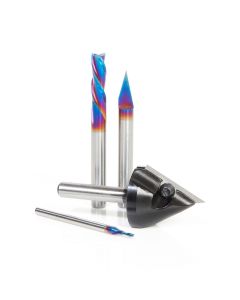 Amana tool AMS-158 JMC CNC 4-Pc Starter Router Bit Pack, 1/8 and 1/4 Inch Shank