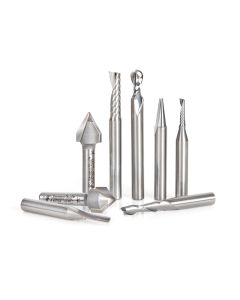 Amana tool AMS-168 8-Pc General Purpose CNC Router Bit Colection 1/4 Inch SHK