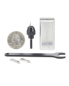 Amana tool AMS-220 CNC 4-Pc Mini In-Groove Insert Engraving tool Body & Knives Set, 1/8 Inch Shank