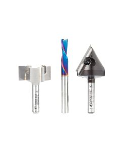 Amana tool AMS-232 3-Pc CNC Starter Pack II, 1/4 Inch Shank