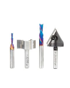 Amana tool AMS-233 4-Pc CNC Starter Pack, 1/4 Inch Shank