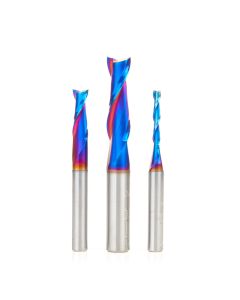 Amana tool AMS-236-K 3-Pc Up-Cut Solid Carbide Spiral Spektra Extreme tool Life Coated Router Bit Pack