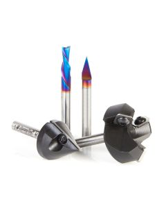 Amana tool AMS-237 4-Pc CNC Starter Pack, 1/4 Inch Shank