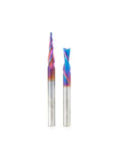 Amana tool AMS-241-K 2-Pc CNC Spektra Extreme tool Life Coated Signmaking Pack III, 1/4 Inch Shank
