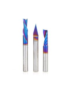 Amana tool AMS-253-K 3-Pc CNC Spektra Extreme tool Life Coated Signmaking Pack IV, 1/4 Inch Shank