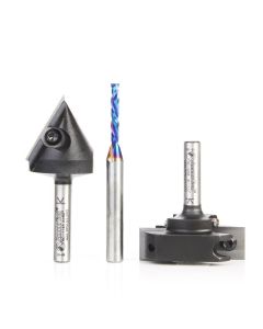 Amana tool AMS-268 3-Pc CNC General Purpose Set, 1/4 Inch Shank