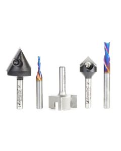 Amana tool AMS-276 5-Pc CNC General Purpose Set, 1/4 Inch Shank