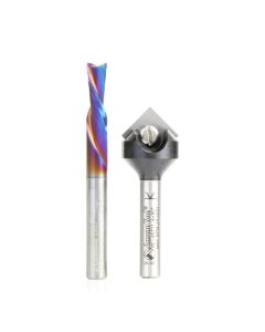 Amana tool AMS-280 2-Pc CNC General Purpose Pack, 1/4 Inch Shank