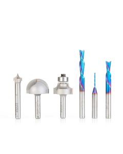 Amana tool AMS-320 6-Pc CNC Electric Guitar Making Router Bit Set, 1/4 Inch Shank