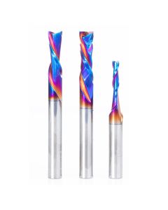 Amana tool AMS-330-K 3-Piece CNC SC Spektra Extreme tool Life Coated, Cabinet Making with Custom Diameter Pin Holes Router Bit Pack, 1/4 Inch Shank