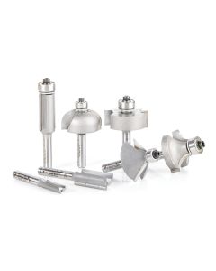 Amana tool AMS-402 7-Pc Carbide Tipped Basic Router Bit Set, 1/4 Inch Shank