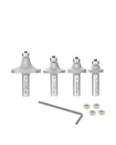 Amana tool AMS-556 4-Pc Carbide Tipped Corner Rounding & Beading Router Bit Set, 1/2 Inch Shank