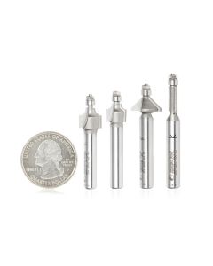 Amana tool AMS-612 Carbide Tipped 4-Pc Miniature Router Bit Pack with Mini 3/16 Dia Lower Bal Bearing