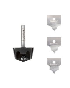 Amana tool AMS-214 4-Piece Tru Point Insert Roundover CNC System 1/4 Inch Shank Router Bit Set