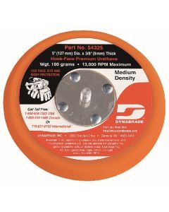 Dynabrade 54325 5" (127 mm) Dia. Non-Vacuum Disc Pad, Hook-Face, Short Nap