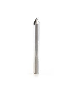 Amana tool DRB-416 Polycrystaline Diamond (PCD) Tipped 60 Deg V Engraving/Chamfering 1/4 Dia x 1/8 Inch Cut Height x 1/4 Shank Router Bit