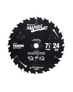 Amana tool MA7240 Carbide Tipped Thin Kerf Framing and Decking Mamba Contractor Series 7-1/4 Inch D x 24T, ATB, 18 Deg, 5/8 Bore with Diamond Knockout Circular Saw Blade