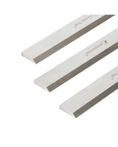 Amana tool P 100 3-Piece HSS, T-1 18 Percent Tungsten 4 Long x 5/8 Height x 1/8 Wide x 45 Deg Cut Angle Planer & Jointer Knive Set