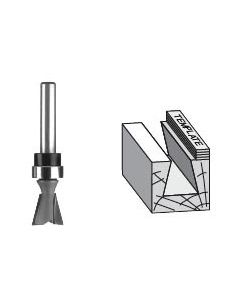 Fs Tool Dovetail Bit With Bearing Guide Two Flutes, 14 Degrees