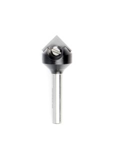 Amana tool RC-45711-M In-Tech Insert Carbide V Groove 90 Deg x 17.6mm D x 8.5mm CH x 6mm SHK Single Flute Router Bit