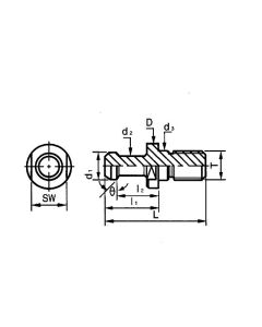 SOUTHEAST TOOL SE750-19 Pull Stud, Komo Router for BT30 Holder