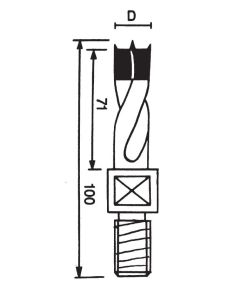 SOUTHEAST TOOL SETSM1005LH 5mm BP Bit - M10 - 1.25 Thred Shk - 100mm
