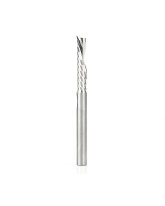 Amana tool 51776 CNC SC Spiral O Single Flute, Aluminum Cutting 1/4 D x 1-1/4 CH x 1/4 SHK x 3 Inch Long Down-Cut Router Bit with Mirror Finish