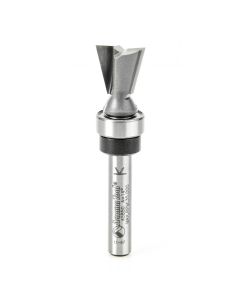 Amana 45850 Carbide Tipped Dovetail 14 Deg x 1/2 Dia x 1/2 x 1/4 Inch Shank with Upper BB