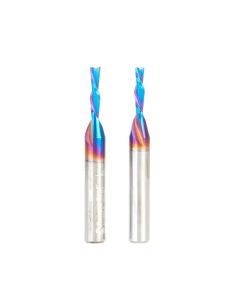 Amana tool 46200-K-2, 2-Pack SC Spektra Extreme tool Life Coated Spiral Plunge 1/8 Dia x 1/2 CH x 1/4 SHK 2 Inch Long Down-Cut Router Bits