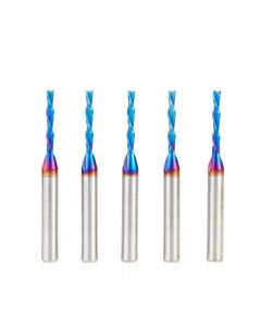 Amana tool 46225-K-5, 5-Pack SC Spektra Extreme tool Life Coated Spiral Plunge 1/8 Dia x 13/16 CH x 1/4 SHK 2-1/2 Inch Long Down-Cut Router Bits