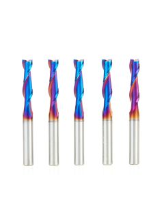 Amana tool 46315-K-5, 5 Pack SC Spektra Extreme tool Life Coated Spiral Plunge 1/4 Dia x 1 CH x 1/4 SHK 2-1/2 Inch Long Up-Cut Router Bits