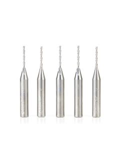 Amana tool 46403-5, 5-Pack SC Spiral Plunge 1/16 D x 1/2 CH x 1/4 SHK x 2 Inch Long Down-Cut Router Bits