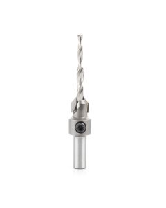 Amana tool 55124 Carbide Tipped Countersink with Slow Spiral Stepped Dril 7/16 D x 11/64 Dril D x 5/16 Round SHK
