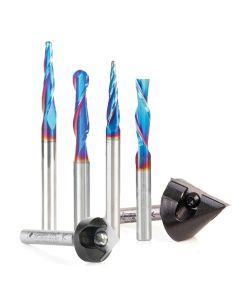 Amana tool AMS-239 6-Pc CNC Starter Router Bit Pack, 1/4 Inch SHK